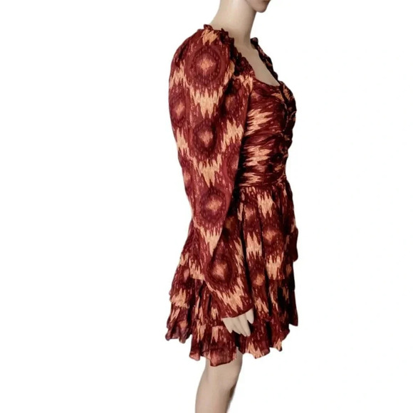 House of Harlow 1960 boho ruffle tiered long sleeve dress size medium - Picture 3 of 11